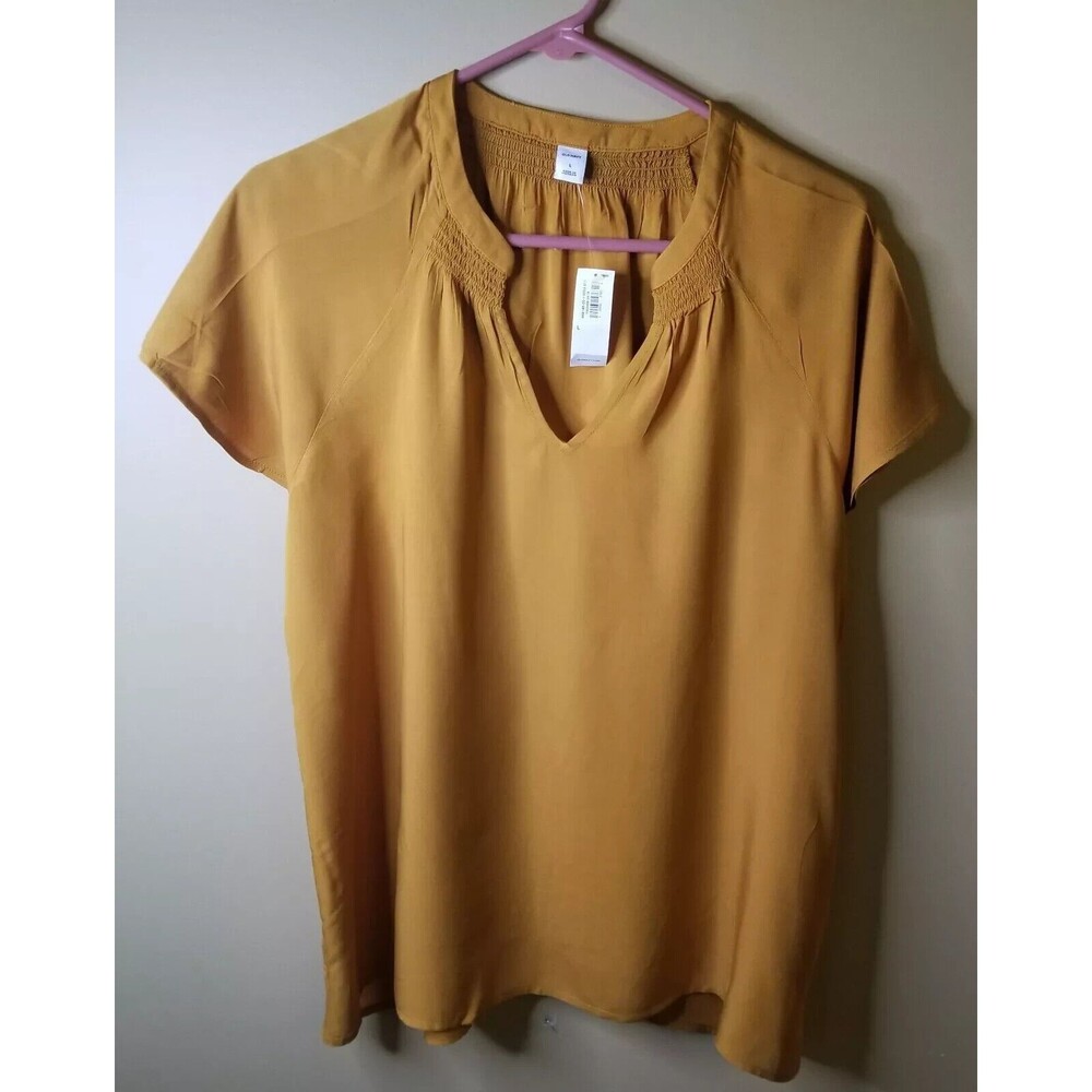 OLD NAVY Blouse Hi-Low Slit-Side Size Large